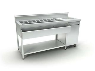 ΠΡΟΣΦΟΡΑ!!! Ανοξείδωτο Bar Station ουδέτερο inox 120x60x87 BARS120