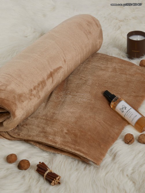 Κουβέρτα Fleece Διπλή 200x230 Μπεζ, Hatzitex