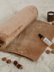 Κουβέρτα Fleece Διπλή 200x230 Μπεζ, Hatzitex