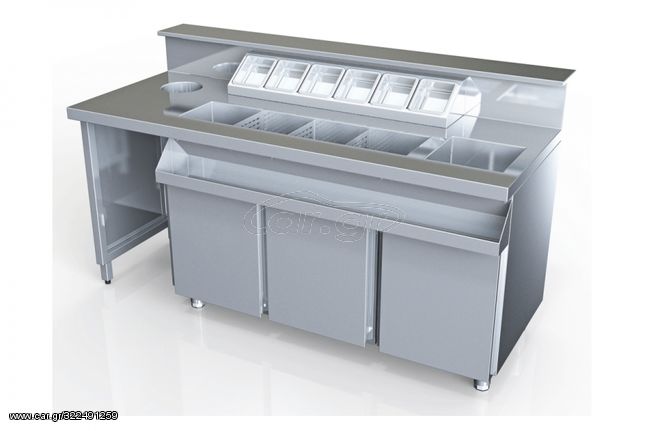 ΠΡΟΣΦΟΡΑ!!! Bar Station Ουδέτερο 200x80x110cm BS208N