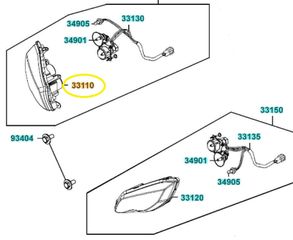 Φανάρι Μπροστινό Δεξί Σκέτο Kymco Maxxer.450i 4X4 2000 - 2000 33110-LGN5-E00