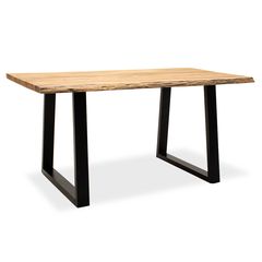 Τραπέζι "MILES" από μασίφ ξύλο σε χρώμα καρυδί 160x90x79