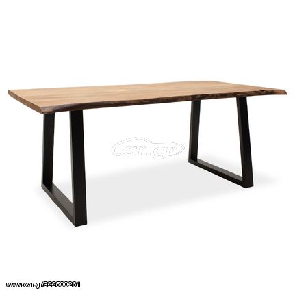 Τραπέζι "MILES" από μασίφ ξύλο σε χρώμα καρυδί 200x96x79