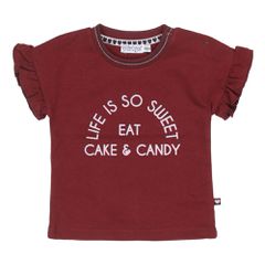 T-shirt 'life is so sweet' μπορντώ για κορίτσια Dirkje V42278-35