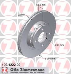 ZIMMERMANN 100.1222.00 Δισκόπλακες για AUDI 80 B4 (8C2,8C5) - Coupe B3 (89, 8B) - Cabriolet B4 (8G7) 2TEM.