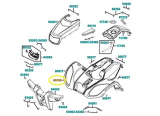 Φτερό Μπροστινό Μαύρο Kymco Mxu.50 LC10AD (Gr) 2005 - 2009 60100-LCA4-E00-N1R