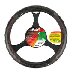 ΚΑΛΥΜΜΑ ΤΙΜΟΝΙΟΥ BULLET 35/37cm (S) - ΜΑΥΡΟ/ΚΟΚΚΙΝΟ - CARBON - ΔΕΡΜΑΤΙΝΗ