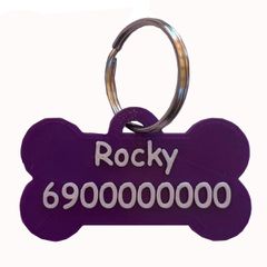 3D Ταυτότητα Σκύλου Βιολετί 4x1,8cm