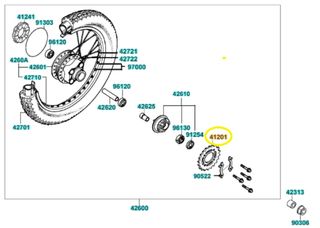 Γρανάζι Τροχού 43 δόντια Kymco Nexxon.50 2007 - 2008 41201-LCE6-E80