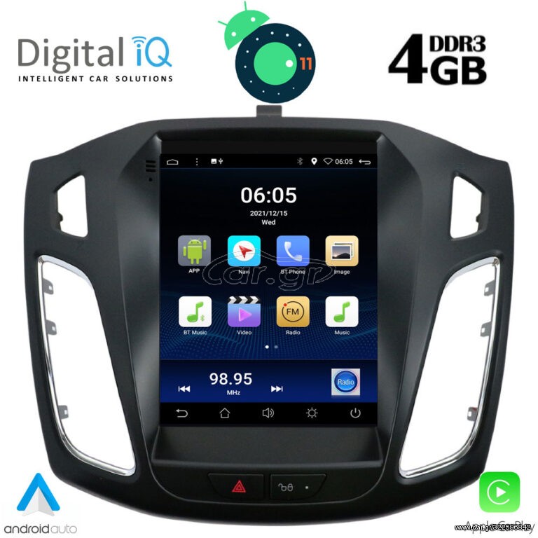 TESLA STYLE  OEM FORD FOCUS mod. 2011-2017 ANDROID 11 R | Ultra Fast Loading 2sec