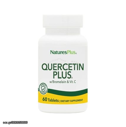 Nature s Plus Quercetin Plus Αντιοξειδωτική Αντιαλλεργική Φόρμουλα Με Κουερσετίνη, Βιταμίνη C & Βρομελαϊνη 60δισκία