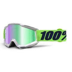 ΜΑΣΚΑ ΜΗΧΑΝΗΣ ENDURO MOTOCROSS 100% ACCURI NOVA MIRROR GREEN LENS