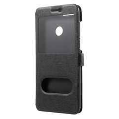 Δερμάτινη Θήκη Βιβλίο Smart Cover (Όψη Μεταξιού) για Huawei P Smart / Enjoy 7S - Μαύρο