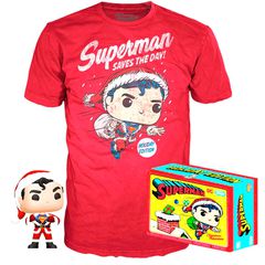 Set figure POP & Tee Back DC Comics Superman Exclusive Flocked small