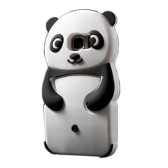 Θήκη Σιλικόνης 3D Σχέδιο Αρκουδάκι Panda για Samsung Galaxy S7 G930 - Μαύρο/Λευκό