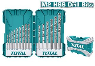 Σετ τρυπάνια HSS M2 σε κασετίνα 15 τεμαχίων TOTAL