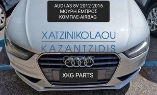 AUDI A3 2012-2016 ΜΟΥΡΗ ΕΜΠΡΟΣ ΚΟΜΠΛΕ (ΠΡΟΦΥΛΑΚΤΗΡΑΣ-ΚΑΠΟ-ΦΤΕΡΑ-ΦΑΝΑΡΙΑ-ΜΕΤΩΠΗ-ΤΡΑΒΕΡΣΑ-ΨΥΓΕΙΑ-ΤΑΜΠΛΟ-ΑΕΡΟΣΑΚΟΙ)