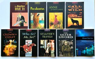 9 Ξενόγλωσσα Bιβλία OXFORD BOOKWORMS LIBRARY:THE BUTLER DID IT/POCAHONTAS/ANNE OF GREEN GABLES/THE CALL OF THE WILD/THE CROWN OF VIOLET/WHO,SIR?ME,SIR?/GULLIVERS TRAVELS/THE SILVER SWORD/GHOST STORIES