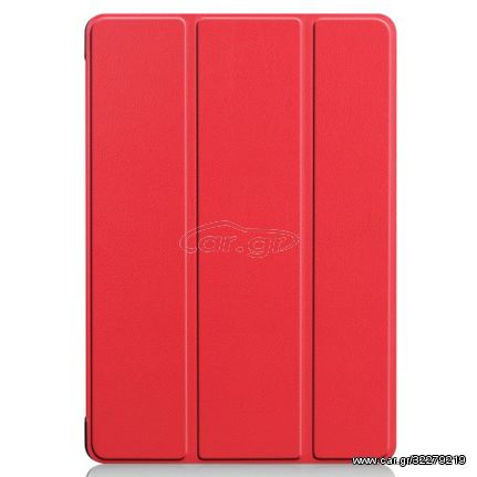 Δερμάτινη Θήκη Βιβλίο Tri-Fold με Βάση Στήριξης Huawei MediaPad T5 10 - Κόκκινο