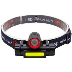 Φακός κεφαλής επαναφορτιζόμενος Led Zoomable Q5+COB - 1391