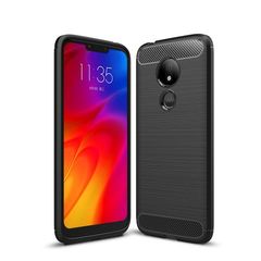 Θήκη Σιλικόνης TPU Carbon Fiber Brushed για Motorola Moto G7 Power - Μαύρο