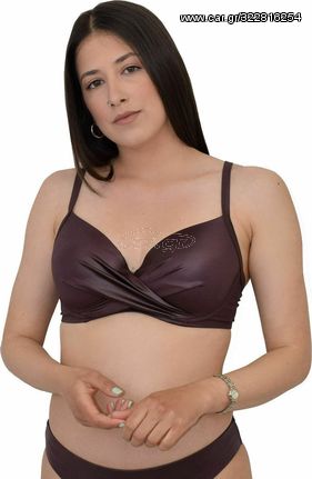 Γυναικείο Μαγιό BLUEPOINT Bra “Leather Look” Καφέ #2