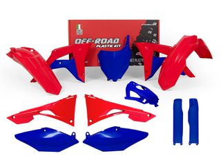 ΚΙΤ ΠΛΑΣΤΙΚΩΝ HONDA CRF250 18-19, CRF450 17-19 ΜΠΛΕ/ΚΟΚΚΙΝΟ | RACETECH