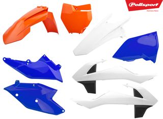 ΚΙΤ ΠΛΑΣΤΙΚΩΝ KTM EXC125/250/300 17-18, EXC-F250/350/450/500 17-19 ΜΠΛΕ/ΑΣΠΡΟ/ΠΟΡΤΟΚΑΛΙ | POLISPORT