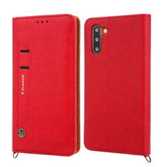 CMAI2 Δερμάτινη Θήκη Πορτοφόλι με Βάση Στήριξης με Θέση Στυλό Αφής για Samsung Galaxy Note 10 - Κόκκινο