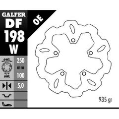 ΔΙΣΚΟΠΛΑΚΑ ΠΙΣΩ KAWASAKI ZRX 1100 99-00 ZRX 1200 01-06  DF198W | GALFER