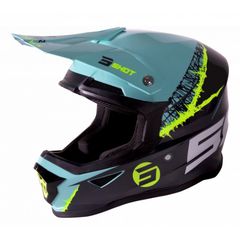 ΚΡΑΝΟΣ MX FURIOUS STORM GREY GREEN NEON YELLOW GLOSSY | SHOT