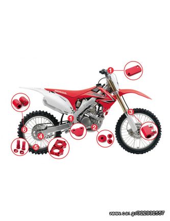 ΣΕΤ ΑΞΕΣΟΥΑΡ HONDA CRF250R 04-08, CRF250X 04-16 BSH1R ΚΟΚΚΙΝΟ | ACCOSSATO