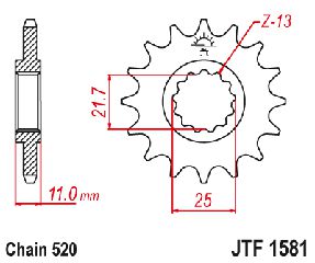 ΓΡΑΝΑΖΙ ΕΜΠΡΟΣ FZ6 FAZER 600, YZF R6, YZF R7 ΓΙΑ 520 JTF1581 | JT