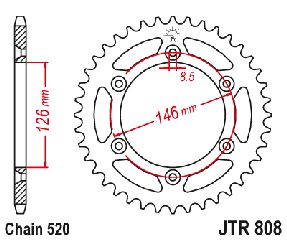 ΓΡΑΝΑΖΙ ΠΙΣΩ ΣΙΔΕΡΕΝΙΟ DRZ400, RM125/250 RMZ450 JTR808 | JT