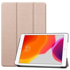 Δερμάτινη Θήκη Βιβλίο Tri-Fold με Βάση Στήριξης για iPad 10.2 (2019) - Χρυσαφί