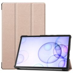 Δερμάτινη Θήκη Βιβλίο Tri-Fold με Βάση Στήριξης για Samsung Galaxy Tab S6 T860 (Wi-Fi) / T865 (LTE) - Χρυσαφί