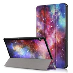 Δερμάτινη Θήκη Βιβλίο Tri-Fold με Βάση Στήριξης Huawei MediaPad T5 10 - Πολύχρωμο Νεφέλωμα