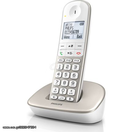 Philips XL4901S/GRS (Ελληνικό Μενού) Ασύρματο τηλέφωνο συμβατό με ακουστικά βαρηκοΐας, με ανοιχτή ακρόαση, φωτ. οθόνη και φραγή κλήσεων