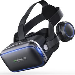 SHINECON 6 Generation G04E 3D VR Glasses Γυαλιά Εικονικής Πραγματικότητας με Ενσωματωμένα Ακουστικά για Smartphones 4 με 6 ιντσών - Μαύρο