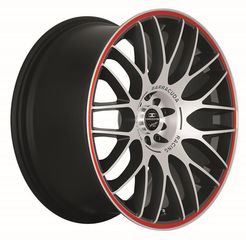 Barracuda Karizzma mattblack polished color trim κόκκινο 9x18