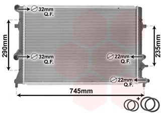 Ψυγείο AUDI A3 8P7 13-13 SCODA OCTAVIA II 1Z3 YETI 5L 10-17 VW BEETLE 5C1 5C7 5C8 CADY III GOLF PLUS VI JETTA IV TOURAN 09-19 - 58002289