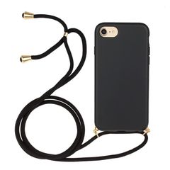 Θήκη Σιλικόνης TPU με Κορδόνι Ώμου για iPhone SE (2nd generation) / 8 / 7 - Μαύρο
