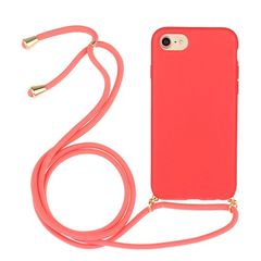 Θήκη Σιλικόνης TPU με Κορδόνι Ώμου για iPhone SE (2nd generation) / 8 / 7 - Κόκκινο