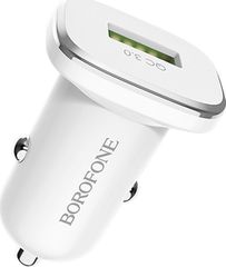 Borofone BZ12A Φορτιστής Αυτοκινήτου 1xUSB 18W QC3.0 με καλωδιο Micro USB Λευκός