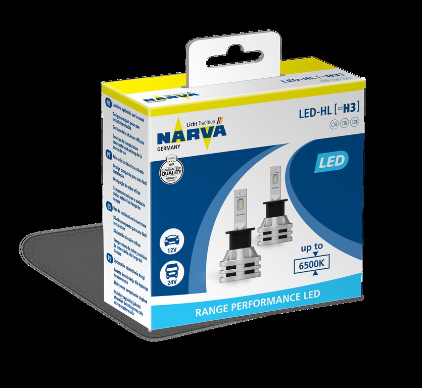 Narva Range Performance Led H3 6500K 12/24V 19W σετ 2τμχ
