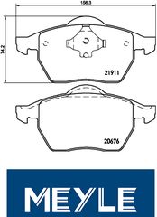 Τακάκια φρένων εμπρόσθια (ΚΑΙΝΟΥΡΓΙΑ) ,AUDI  ,TT/TTS  1998-2006  -GERMANY