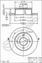 ΣΕΤ BREMBO 08.4946.10 Δισκόπλακες για FORD SIERRA (MK1) (GBC, BNC)  (2TEM)