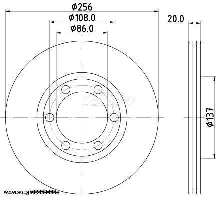 ΣΕΤ INTER-BRAKES MZ-201V Δισκόπλακες για KIA Besta Van - MAZDA  E-series Van (SR2) - E-series III-IV - B-series Pick-up (UN, UF) (2ΤΕΜ)