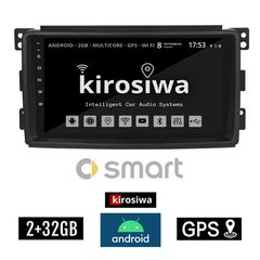 SMART 451 (2007-2010) Android οθόνη αυτοκίνητου 2GB με GPS WI-FI (ηχοσύστημα αφής 9" ιντσών OEM 4x60W Radio) x