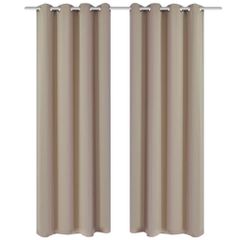 Κουρτίνες Συσκότισης 2 τεμ. Κρεμ 135 x 245 εκ. με Μεταλλικούς Κρίκους 130373